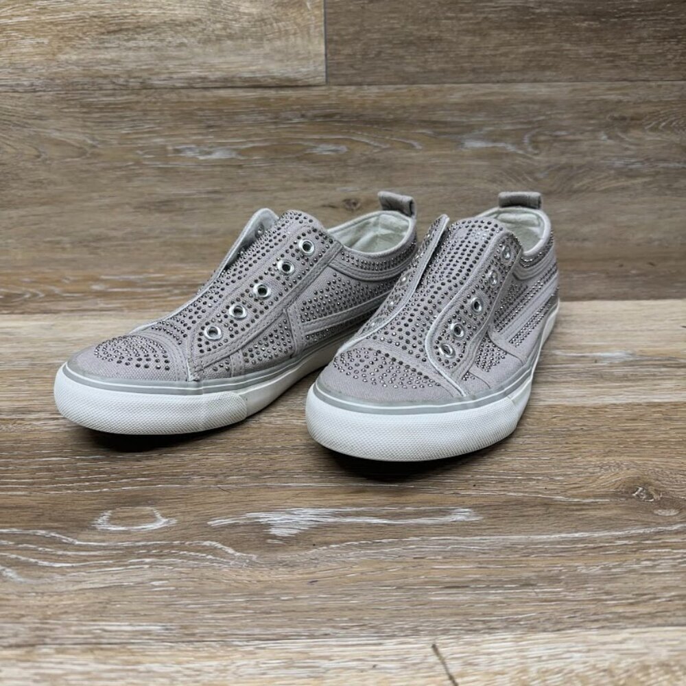 True Religion Aubrie Gray Silver Studed Sneakers Women's Size 7.5